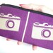 Large Coin purse zipper pouch Echino Japanese Import - Ni-co Camera Purple (Padded) Eco Friendly