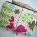 Little Zipper pouch Zippered Coin Purse Gadget Case - Eco Friendly Summer Blooms (Padded)