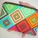 SALE Bright Squares Zipper Pouch Little coin purse ECO Friendly Padded Pouch