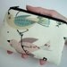 SALE Bird Zipper Bag Light Aqua Song Birds Little Zipper Pouch Coin Purse Gadget Case (Padded)