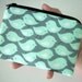 SALE Bird Little Zipper pouch coin purse Gadget Case - NEW Eco-FRIENDLY Flock of Birds in Mint (Padded)