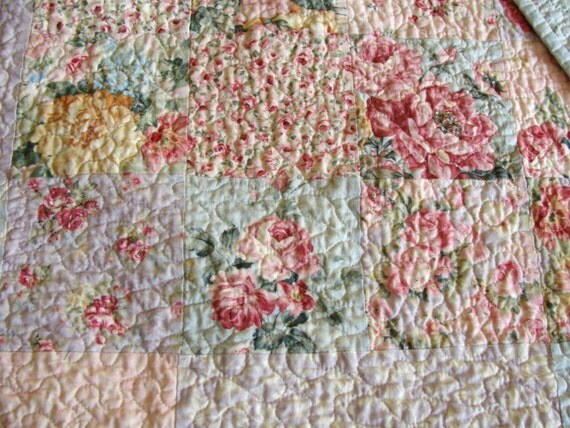 ENGLISH COTTAGE ROSE GARDEN PATCHWORK QUILT by CarleneWestberg