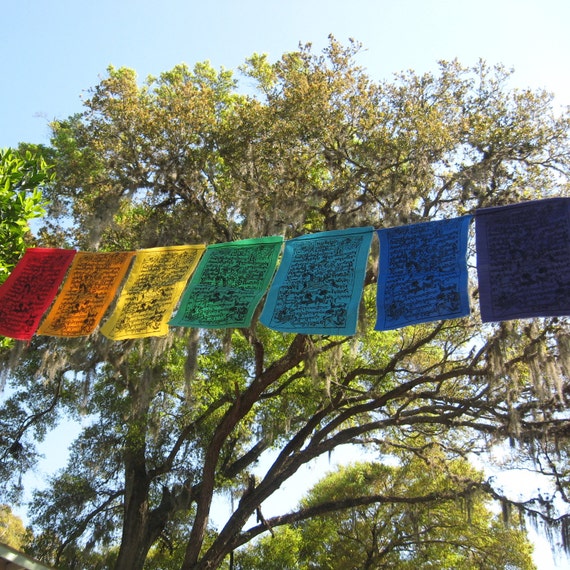Rainbow Colors Tibetan Wind Horse Prayer Flags