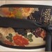 Looby Lou Obi belt - Japanese sakura and misty clouds on black