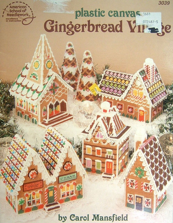 PLASTIC CANVAS Christmas GINGERBREAD VILLAGE ASN by fabric4you