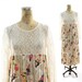 Lace Top Baby Doll Dress with Floral Rayon Maxi Skirt
