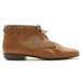 sz 8 Basketweave Lace Up Ankle Granny Boots 1980's Caramel Brown Leather