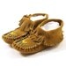 Beaded Taos Ankle Moccasins in Brown Suede / Women's sz 9.5