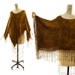 Hand Dyed Silk Poncho with Fringe Trim / Chocolate Tie Dye