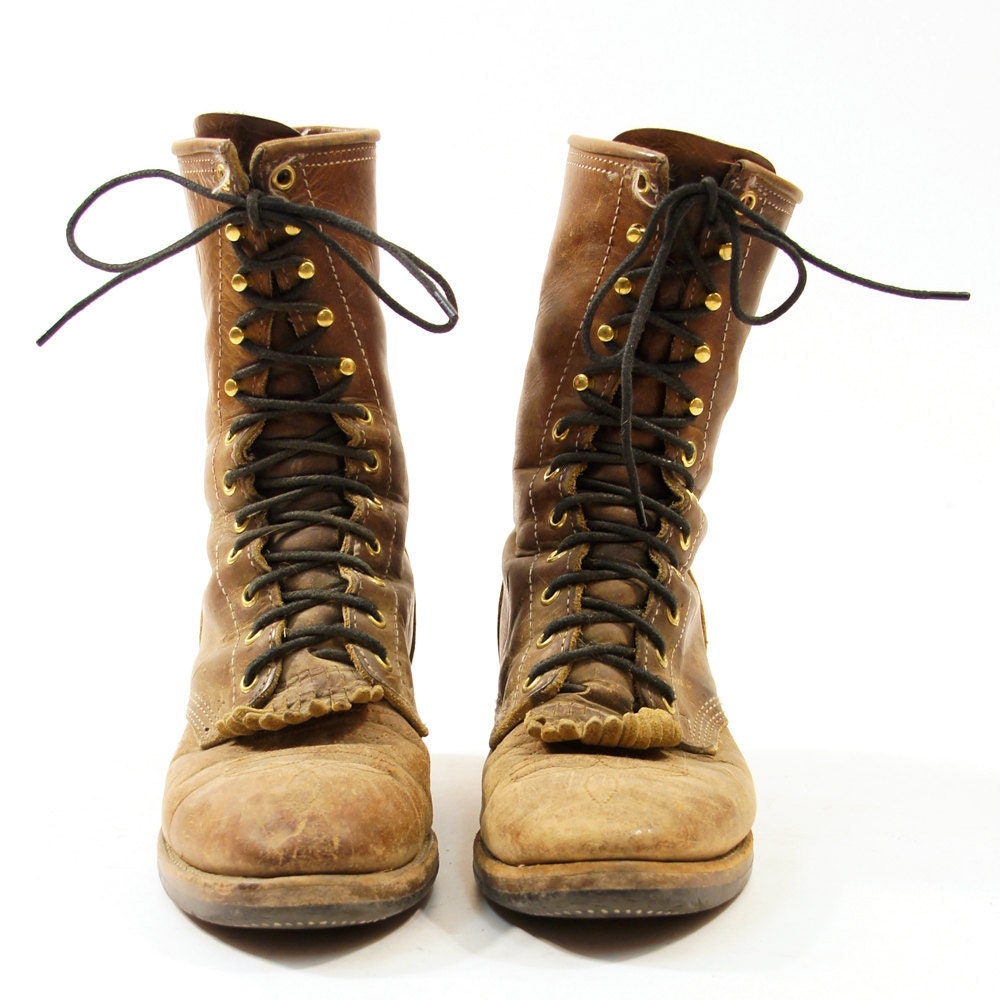 laced roper boots