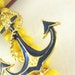 Anchors Aweigh - Vintage Anchor and Bead Necklace - Navy and Yellow
