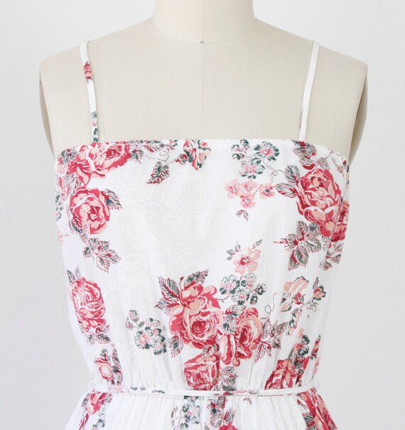 Pink Rose Floral Dress with Full Pleated Skirt