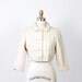 Ecru Cropped Leather Jacket