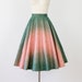Full Green Pink and Gold Quilted Ombre Skirt