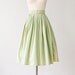 Key Lime Green Striped Cotton Full Skirt