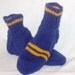 Men Blue and Gold Sock Slippers Size 10 to 11