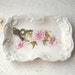 Vintage Porcelain Trinket Dish Tray Pink Roses Small Vanity