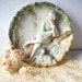 Vintage Bisque Porcelain - Figural Wall Plaque - Shabby Chic - Colonial Man & Lamb