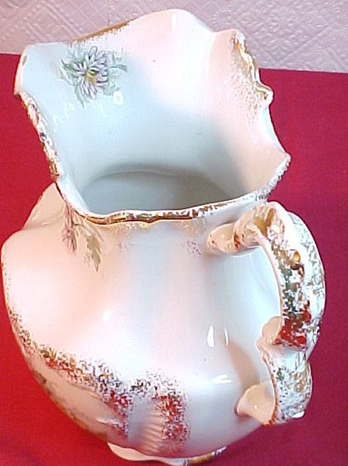 ON HOLDVintage Harvard Porcelain Pitcher Pink Flowers Shabby