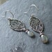 SALE Wire Wrapped Earrings dangling sterling silver Labradorite funky rustic Web