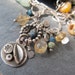CHARM Necklace Gemstone cluster Pendant Boho Silver Funky Blue yellow wire wrapped jewelry