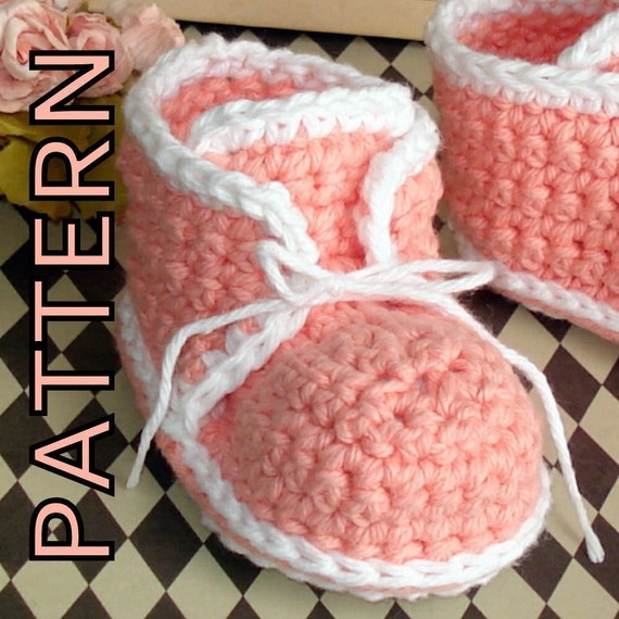 pattern loafers crochet for baby by pattern Genevive high baby Crochet shoes vintage inspired tops