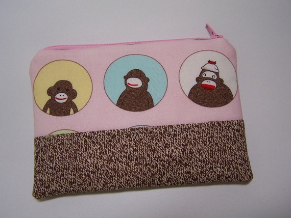 sock monkey coin purse