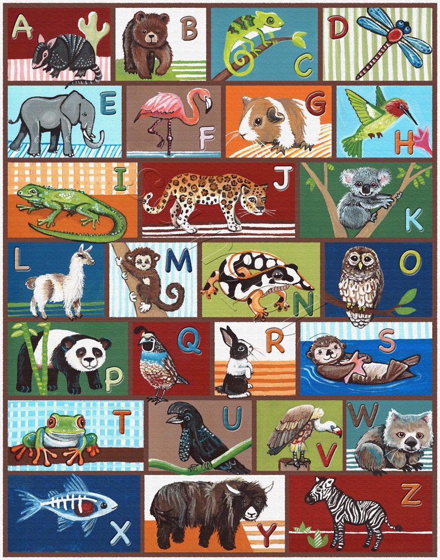 16x20 Animal ABC/alphabet Poster.