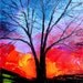 Landscape oil painting original art by Aja - Story of the Tree 54 6x8 inches