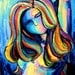 Abstract nude impasto painting by Aja