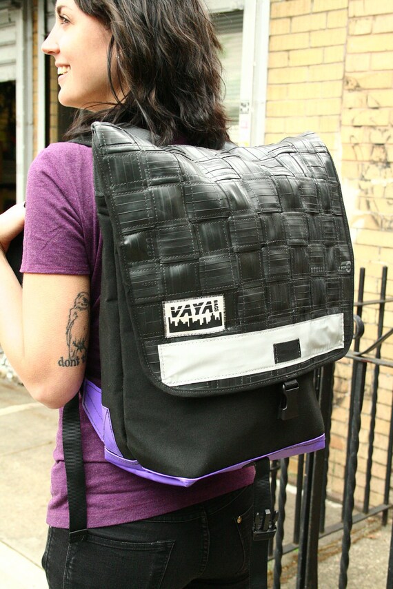 Items similar to Long Woven Recycled Bike Tube Backpack on Etsy