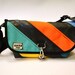 Colorful Recycled Bike Tube & Canvas Striped Purse