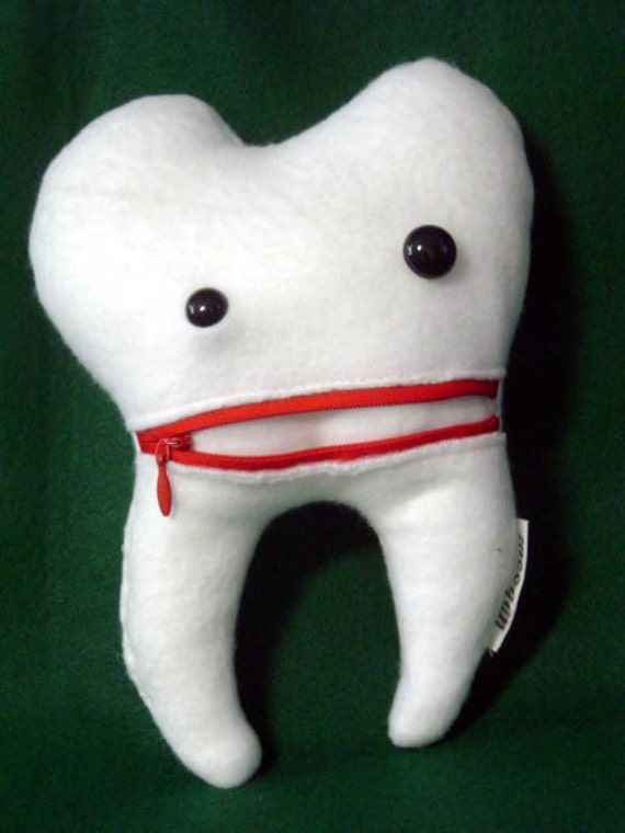 tooth plush pillow