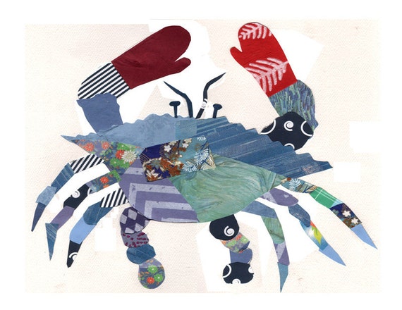 Holiday Crab Cards Set of 10 Christmas Cards Featuring