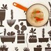 Tea towel - Succulents, in Marrakesh Brown