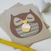 Stewart the Owl Happy Birthday Cupcake Blank Note Card with Envelope