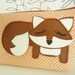 Grayson the Fox Tan French Plaid Vintage Inspired Cotton Canvas Floral Case with Vinyl Applique