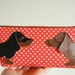Teriyaki and BBQ the Dachshunds Red Hearts Vintage Inspired Cotton Canvas Floral Case with Vinyl Applique
