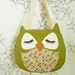 Sadie the Owl Mini Blossom Applique Canvas Tote Purse Handbag Shoulder bag