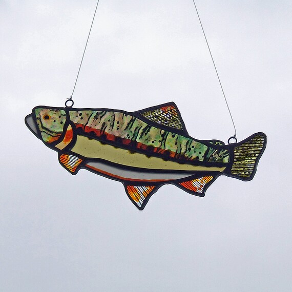Stained Glass Trout by westernartglass on Etsy