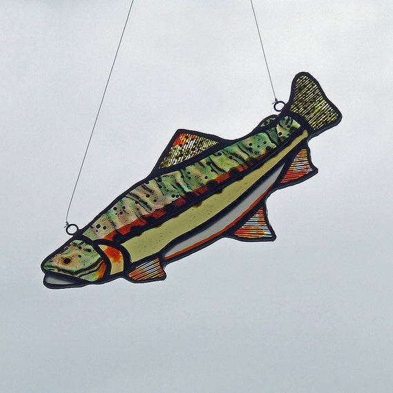 Stained Glass Trout by westernartglass on Etsy