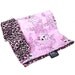 Happy Girl Skull Baby Blanket with pink cheetah fuax fur LARGE Punk rock style