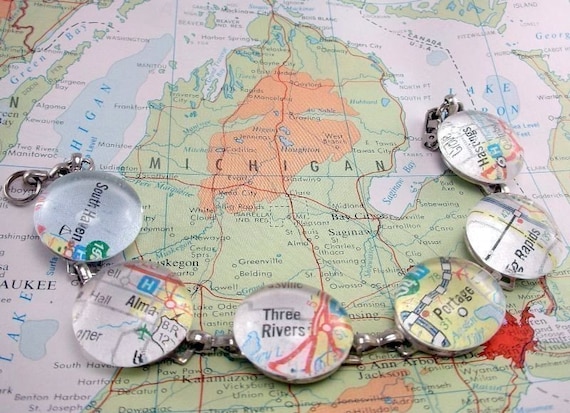 YOU CHOOSE Six Locations U.S. or International Custom Atlas Map City ...