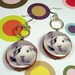 GUINEA PIG EARRINGS - Bold and Long Burgundy and Silver Black and White Photography Portrait Jewelry