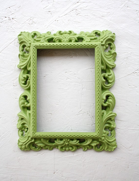 Lime Green Vintage Ornate Frame