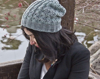 Knitting Pattern for Eldridge Slouchy Lace Hat