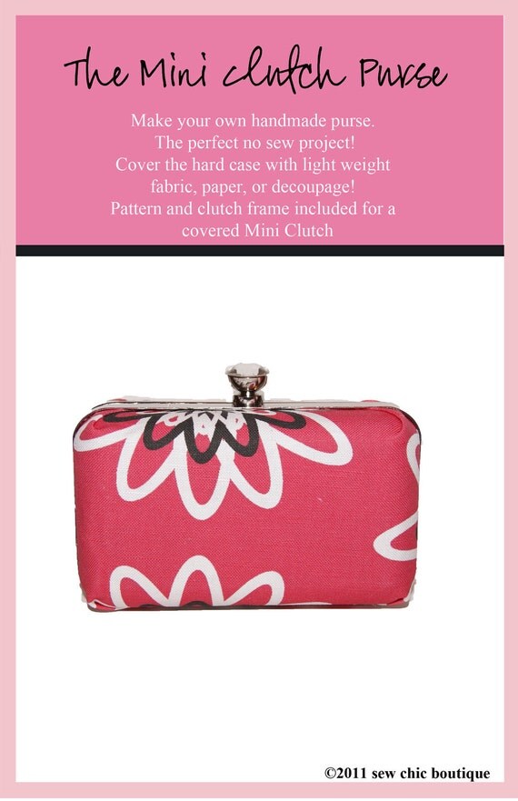 Items similar to No sew Clutch Bag Kit Make it Yourself DIY Mini