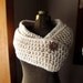 Long Loop Circle Scarf in Cream Chunky Crochet Wrap or Cowl