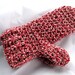 Red and White Crochet Mittens Soft Acrylic