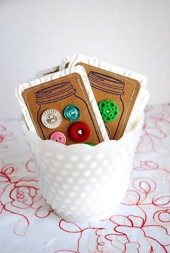 Vintage Button cards by citronfaire on Etsy
